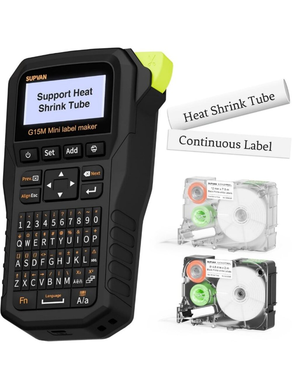 Mini Portable Label Maker with Heat Shrink Tube - Compact, Easy-to-Use Device